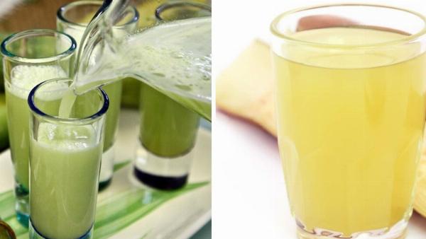 Hình ảnh các loại đồ uống tốt cho hồi phục sau nâng mũi: nước lọc, nước dừa, nước ép rau củ quả